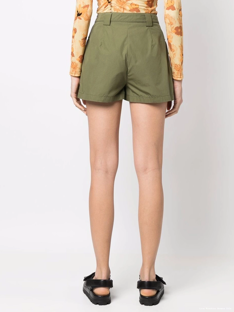 Affordable shorts Moschino pleated logo-tape Love Women 0501
